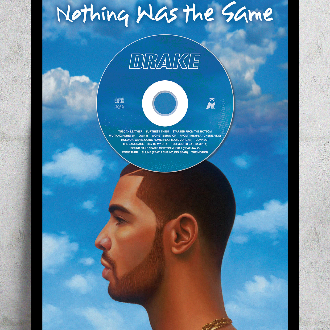 DRAKE 'NOTHING WAS THE SAME' FRAMED CD ALBUM PLAQUE