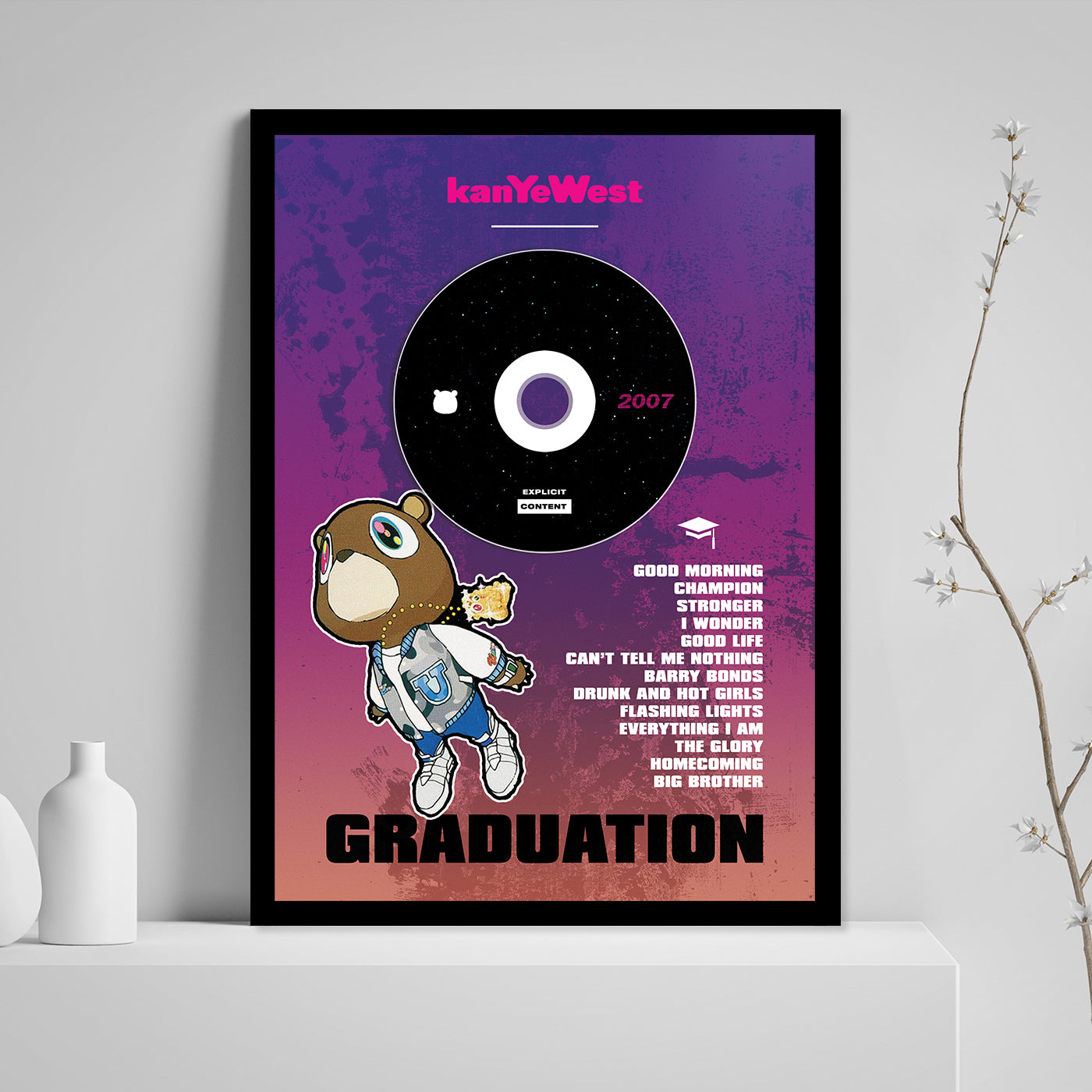 KANYE WEST 'GRADUATION' FRAMED CD ALBUM PLAQUE – SINCITYPRINT