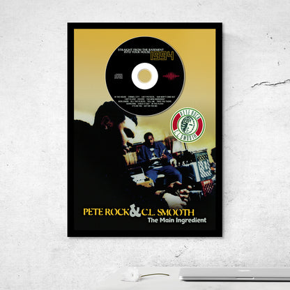 PETE ROCK & CL SMOOTH 'THE MAIN INGREDIENT' FRAMED CD ALBUM PLAQUE